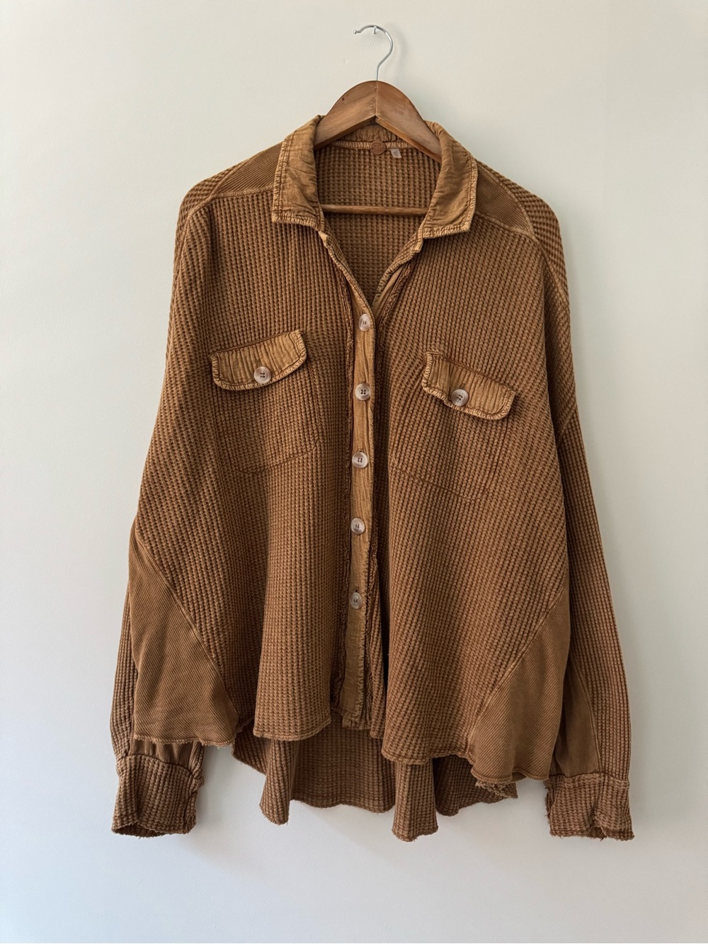 FREE PEOPLE FP One Scout Waffle Knit Brown M